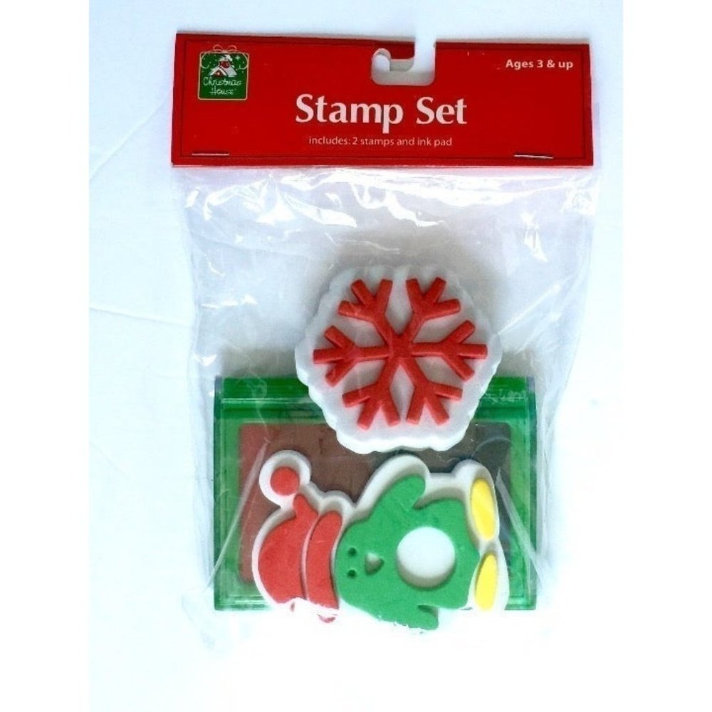 Christmas Ink Pad & Foam Stamper 3pc Set
